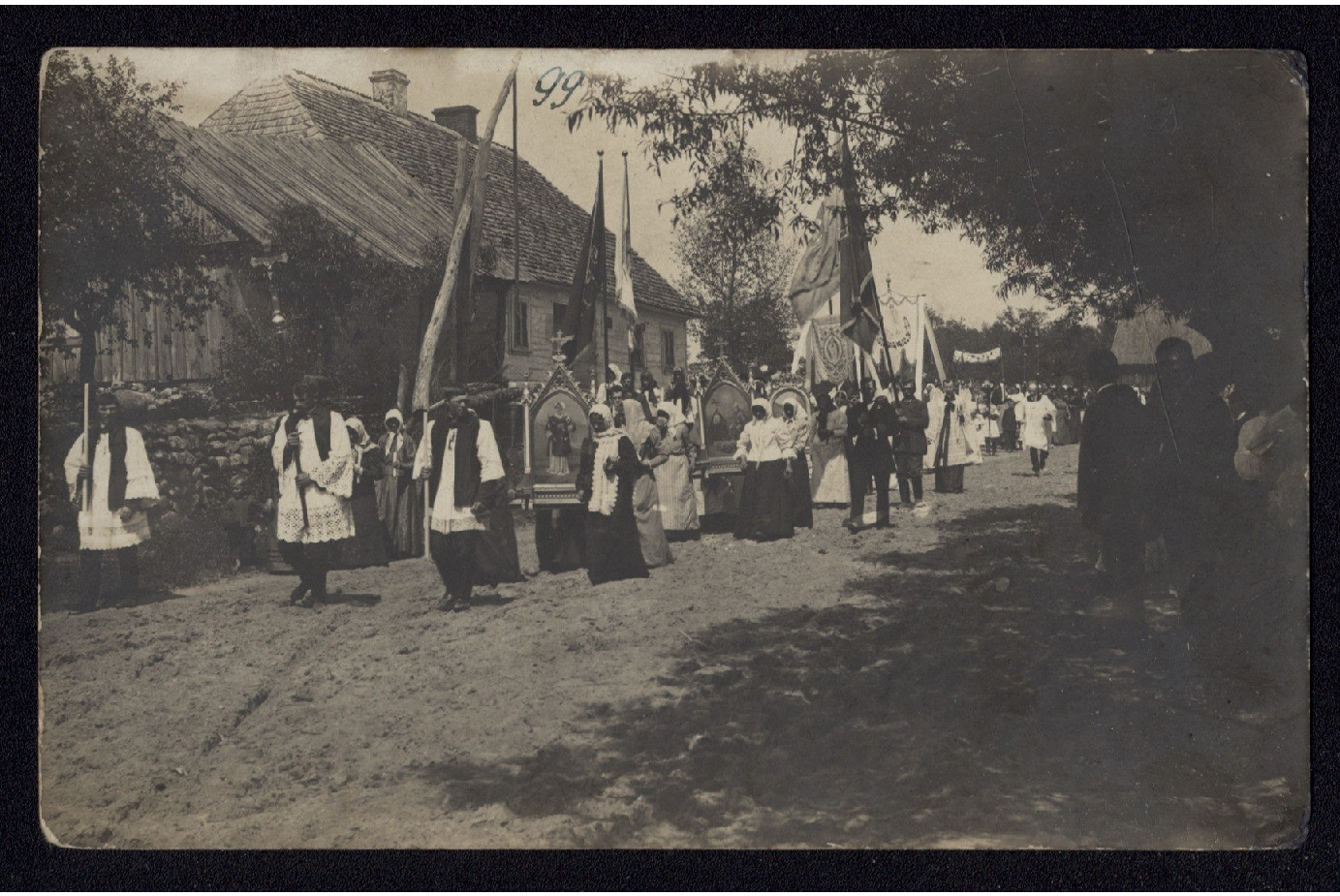 pocztówka - procesja Bożego Ciała rok 1912
